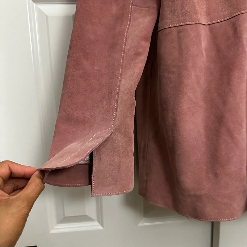 We The Free by Free People High Tide 100% Suede Blazer Pink sizeLarge